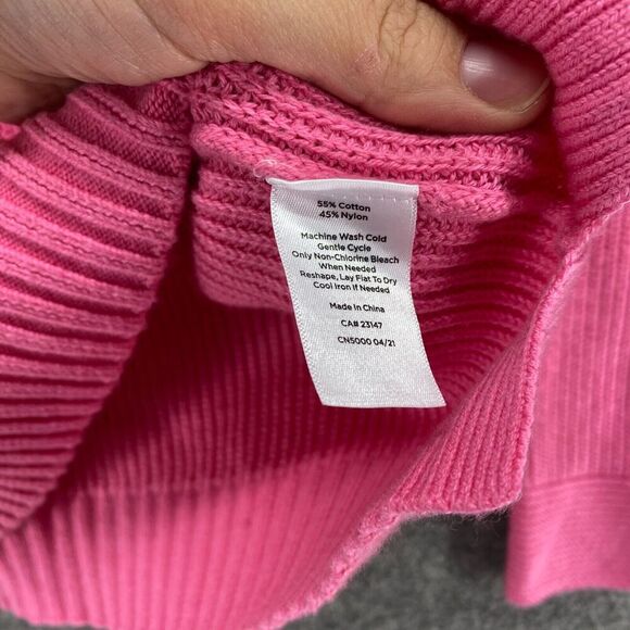 5/$45 Talbots Sweater Pullover Women PS Petite Pink Knit Long Sleeve Cotton - Picture 6 of 9